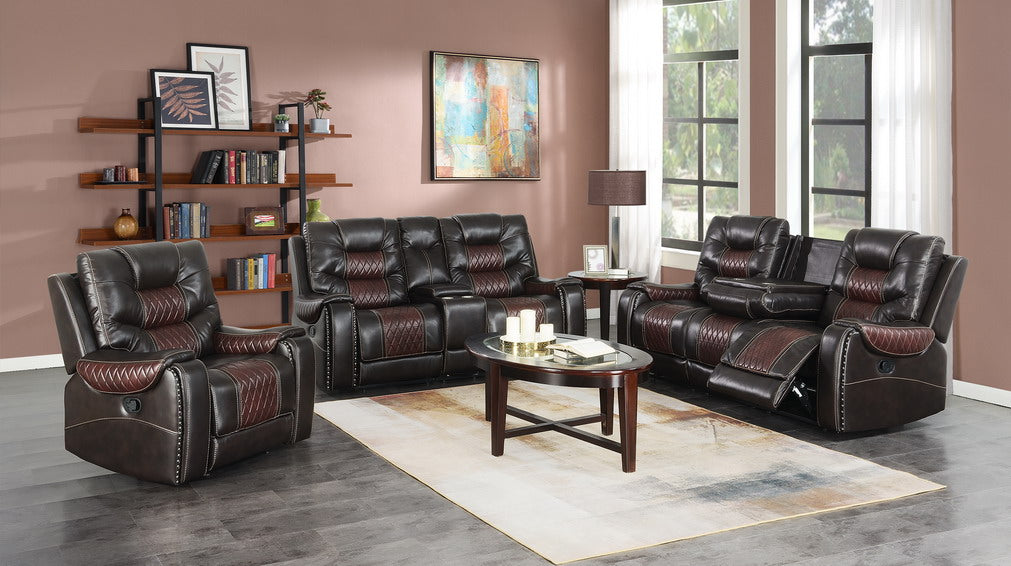 Harley Brown Top Grain 3-Piece Power Reclining Living Room Set