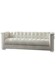 Chaviano Tufted Upholstered Sofa Pearl White