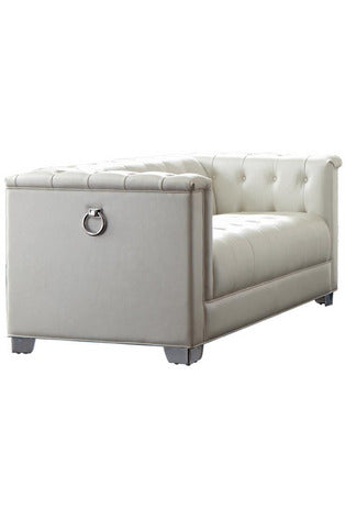 Chaviano Tufted Upholstered Loveseat Pearl White