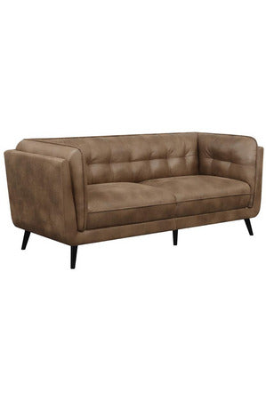 Thatcher Upholstered Button Tufted Sofa Brown