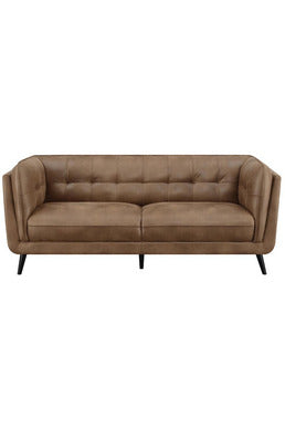 Thatcher Upholstered Button Tufted Sofa Brown