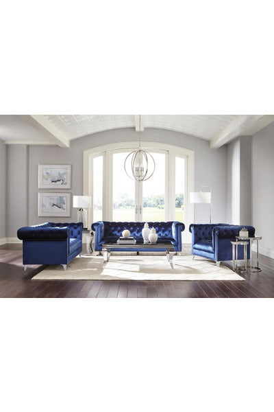 Bleker 2-piece Tuxedo Arm Living Room Set Blue