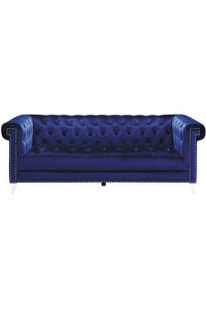 Bleker Tufted Tuxedo Arm Sofa Blue