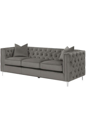 Phoebe Tufted Tuxedo Arms Sofa Urban Bronze