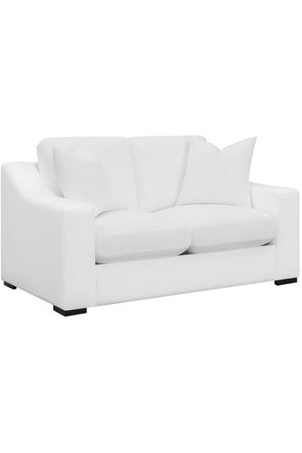 Loveseat tapizado Ashlyn con brazos inclinados Blanco 