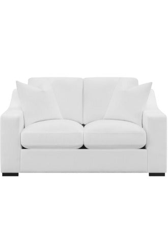 Loveseat tapizado Ashlyn con brazos inclinados Blanco 