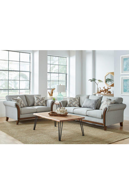 Roxanne 2-piece Flared Arm Living Room Set Platinum