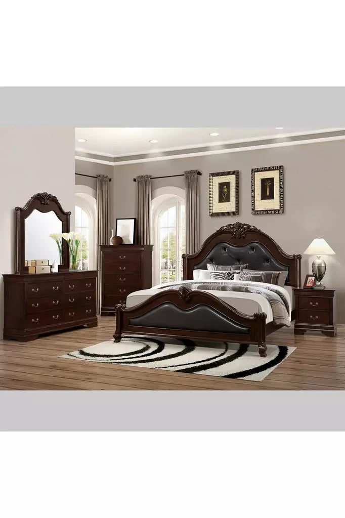 Juego de dormitorio espresso con cama Queen