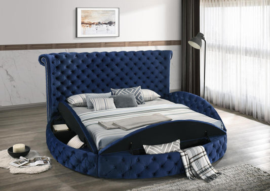 Blue Velvet Queen Bed Frame