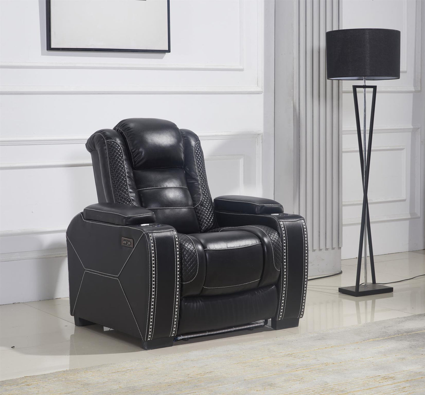 Black Led Power Reclining Chair